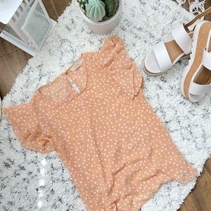 Peach polka dots